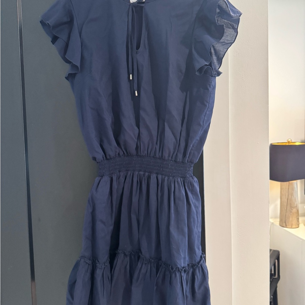Tarte Navy Blue Ruffle Sleeve Dress